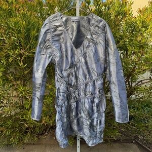 GANNI Metallic Silver Dress